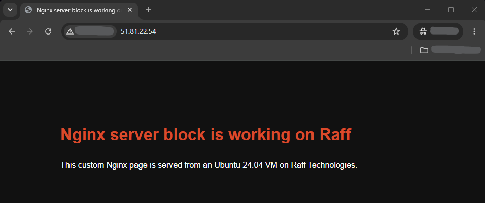 Custom Nginx server block page on Ubuntu 24.04